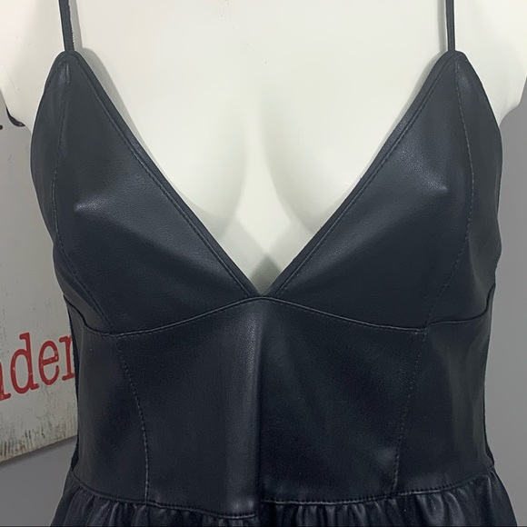 Zara Knit Faux leather cross strap dress new - Picture 8 of 16